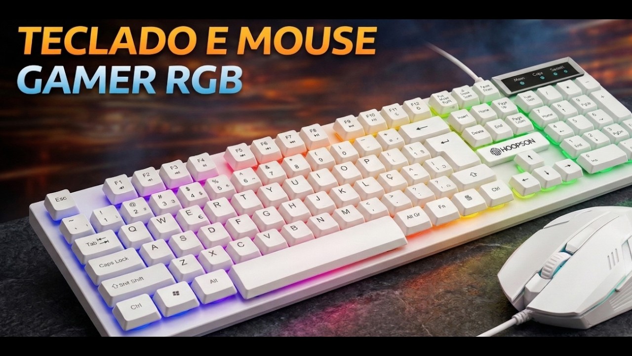 Esse Kit Gamer RGB Branco é BARATO e Surpreende! Vale a Pena em 2026?