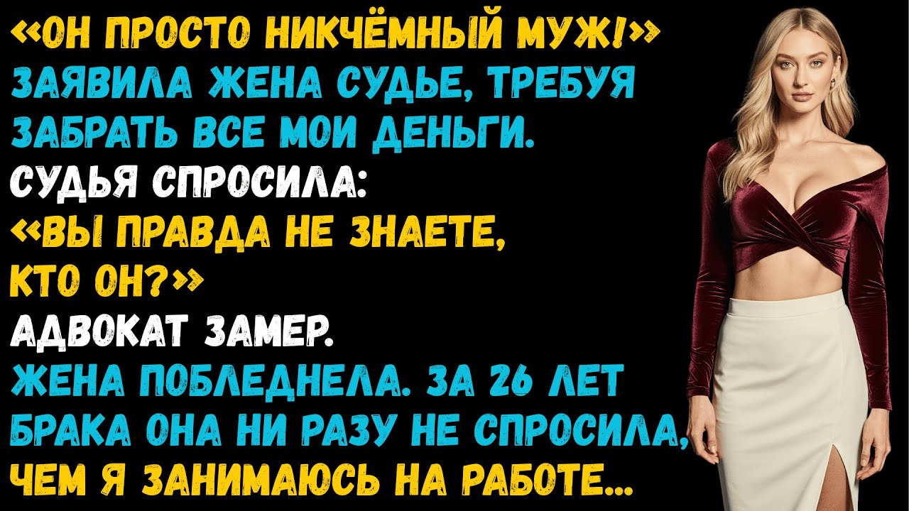 «Он никчёмный муж!» — кричала жена в суде. Судья задал лишь один вопрос — и у жены задрожали руки.