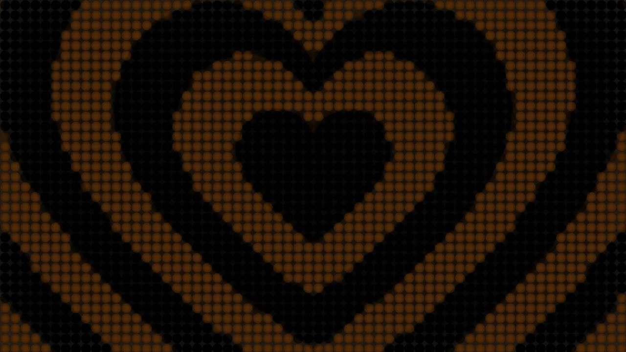 4K 1 Hour Brown Black Heart Tunnel Aesthetic LED Lights Background Video Screensaver