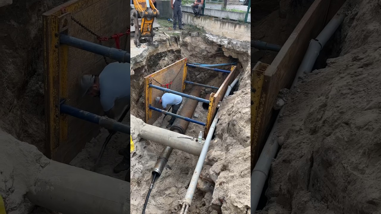 Przecisk wbijanie rur stalowych 508mm #krecikii #przeciski #wbijanie #stal #młot #goodjob #dobra