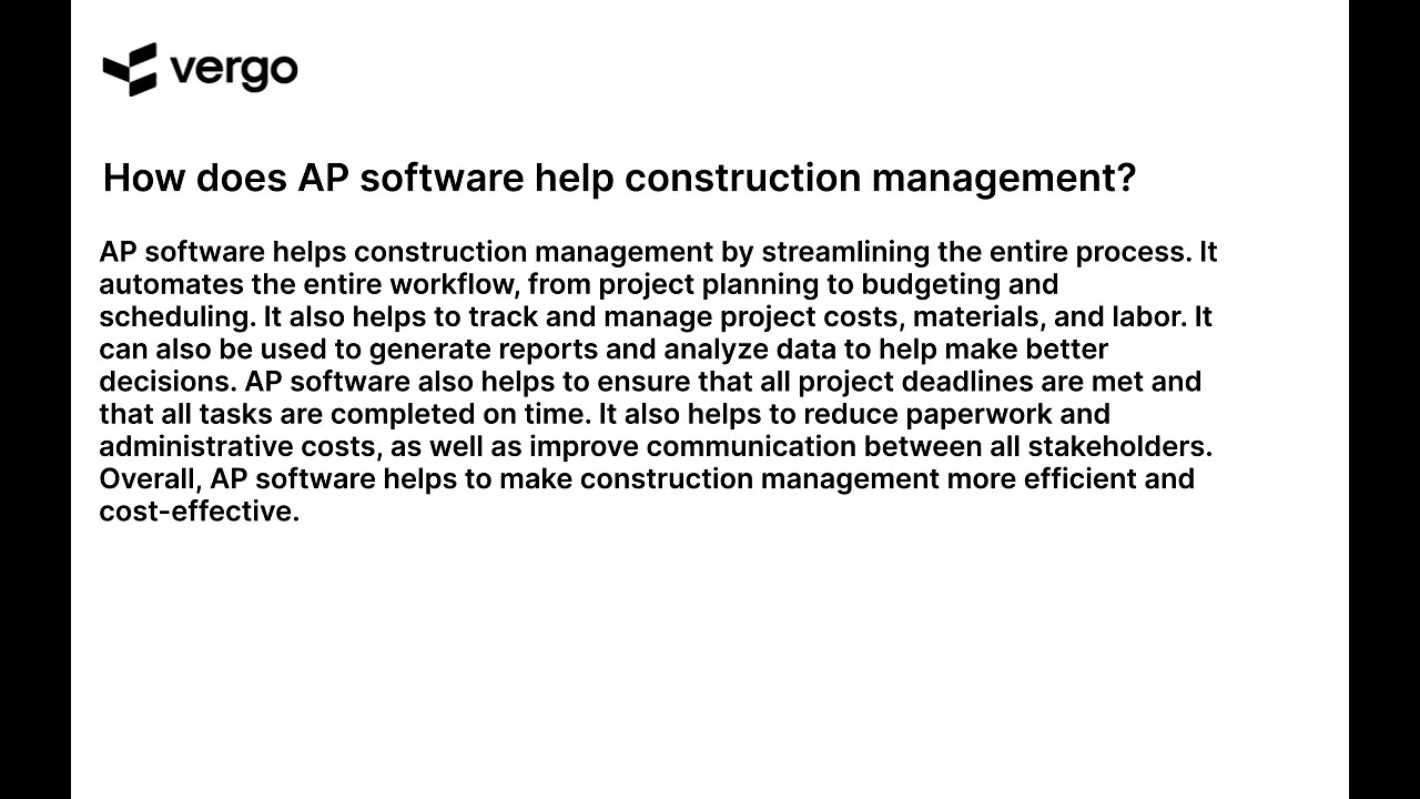 AP Software for Construction Management