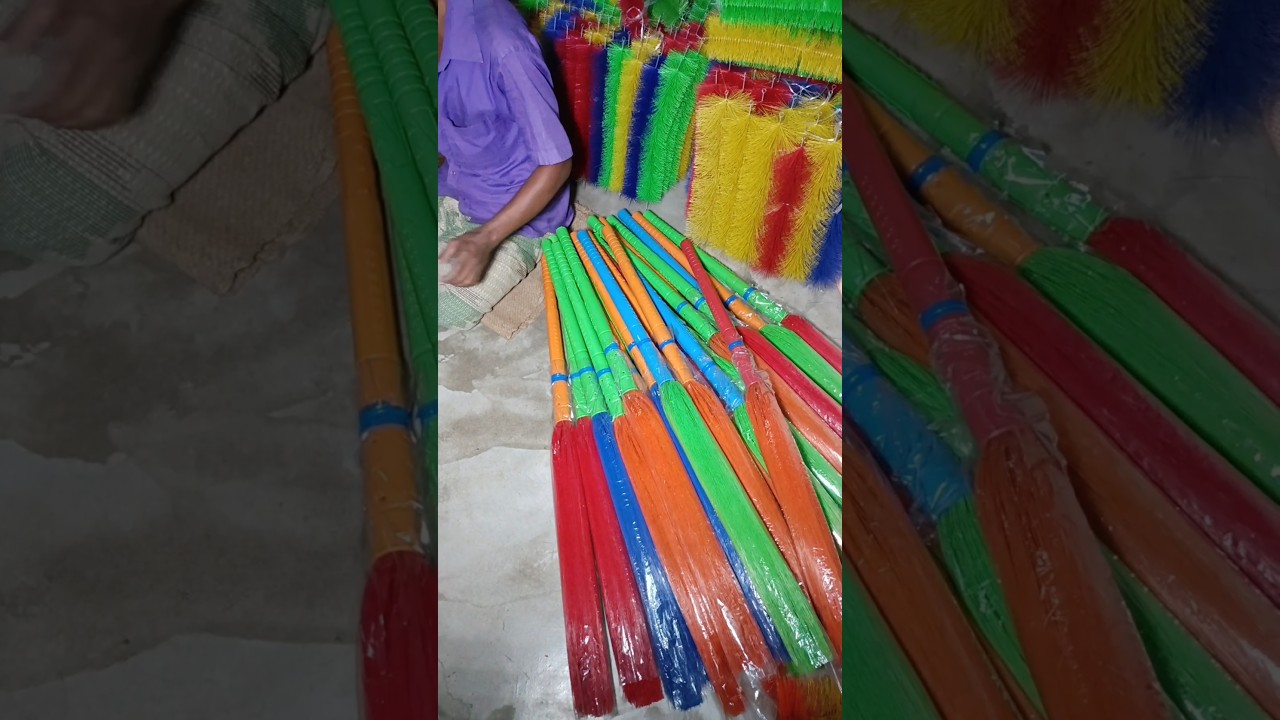 Plastic 💥💥 Broom Making process  #youtubeshorts #shorts