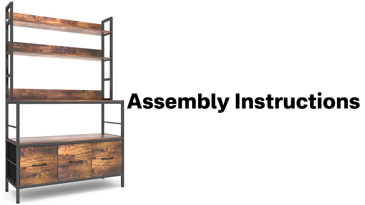 5-Tier Kitchen Bakers Rack Assembly Instruction-ZW004