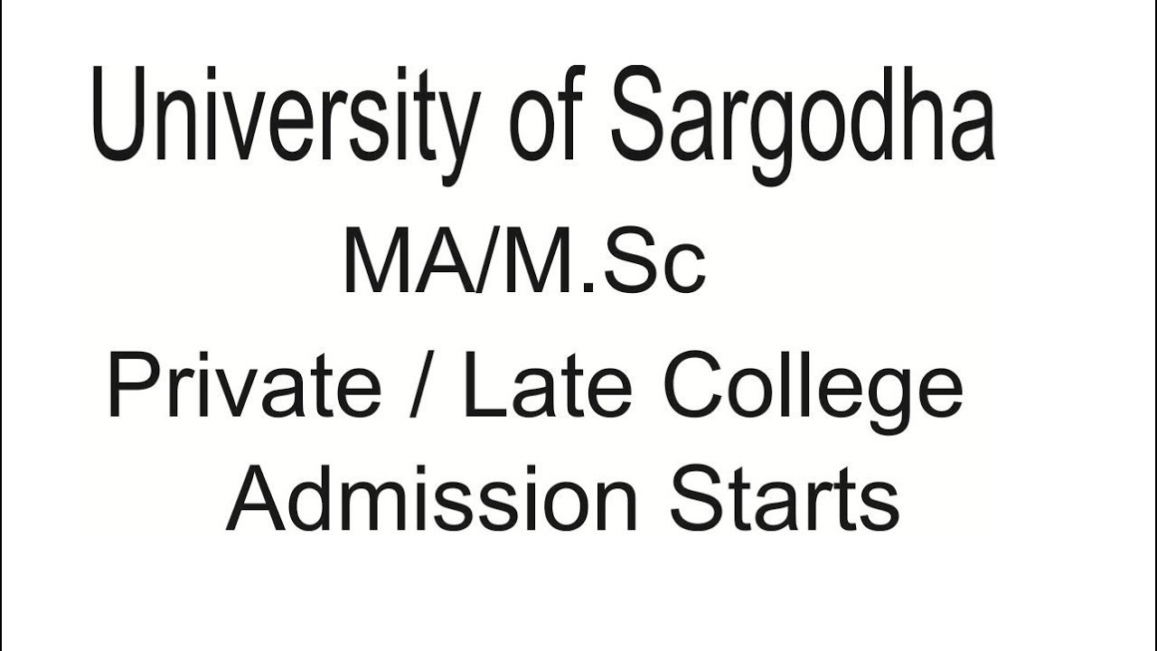 MA/M.Sc Private Students Admission and Fee Schedule for 1st Annual 2019 University of Sargodha