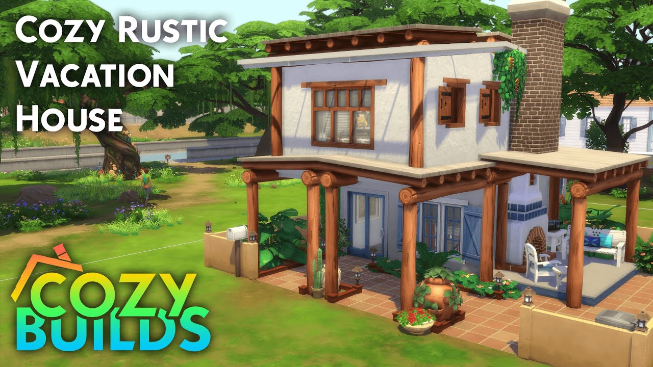 Cozy Rustic Vacation House 🌳🏠😌 Base Game + Jungle Adventure • The Sims 4 Stop Motion Build