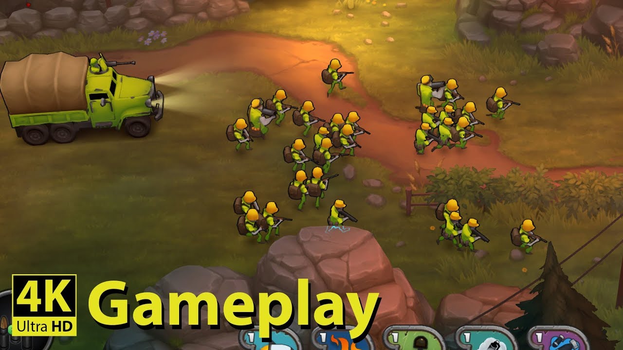 Guns Up - 4K GAMEPLAY [mashup of RTS & Tower Defense]
