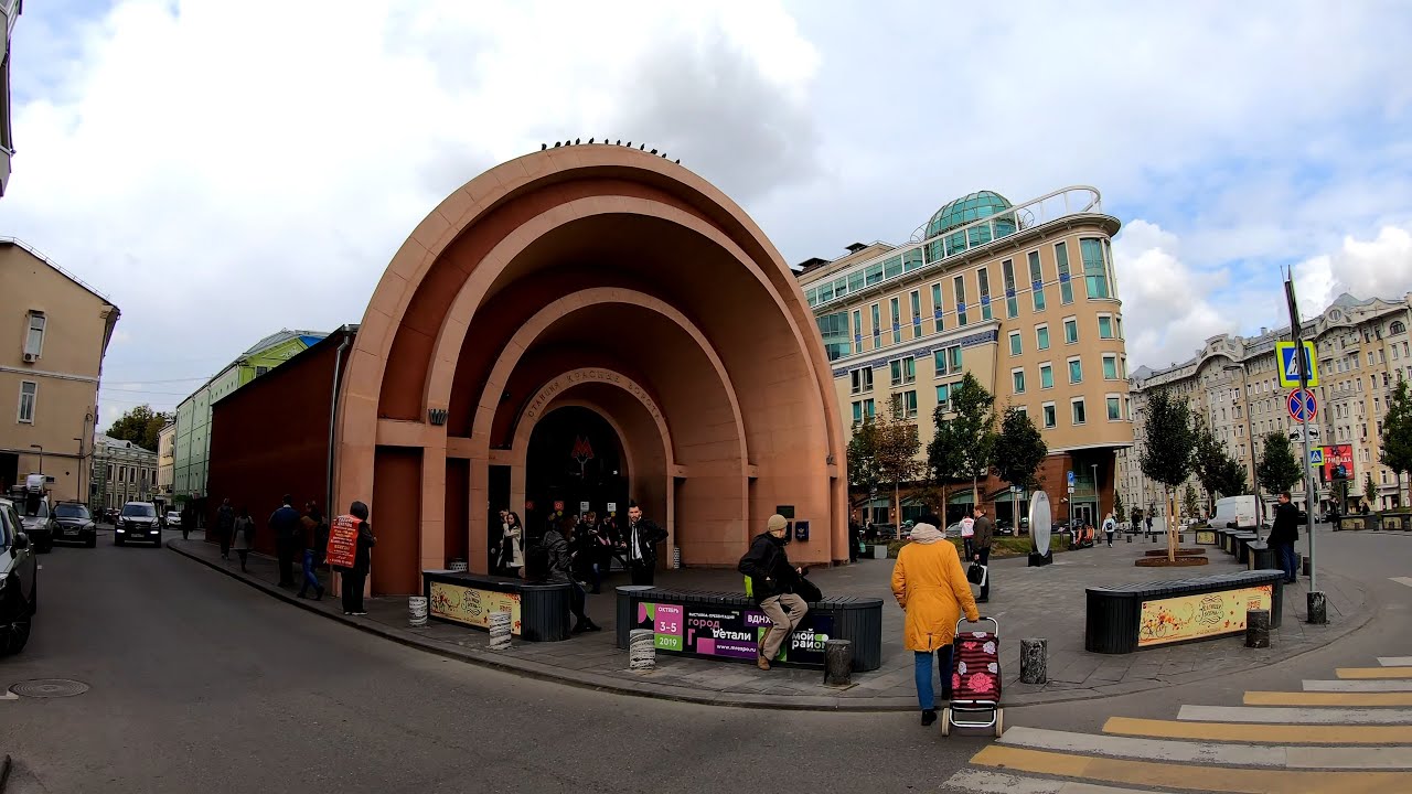 ⁴ᴷ⁵⁰ Walking Moscow: Moscow Center - from Krasnye Vorota Metro St. till Chistye Prudy Metro St.