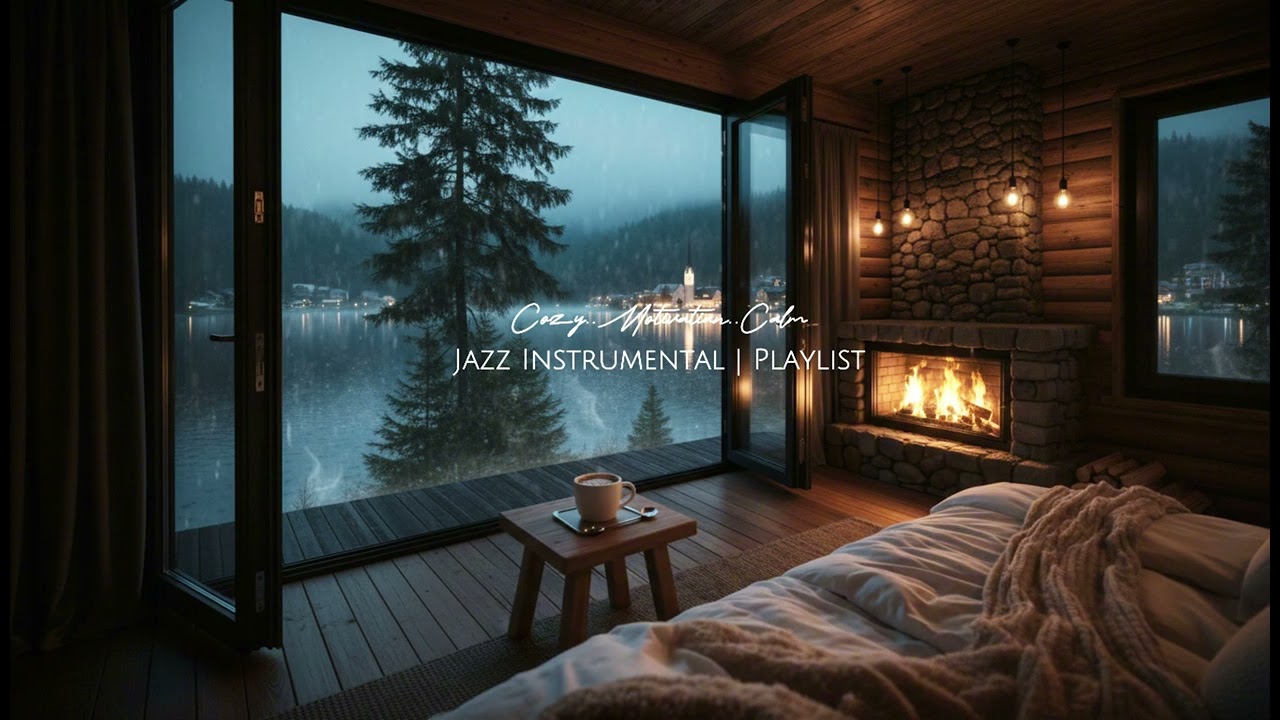 Rain Sounds, Fireplace Warmth & Calm Jazz