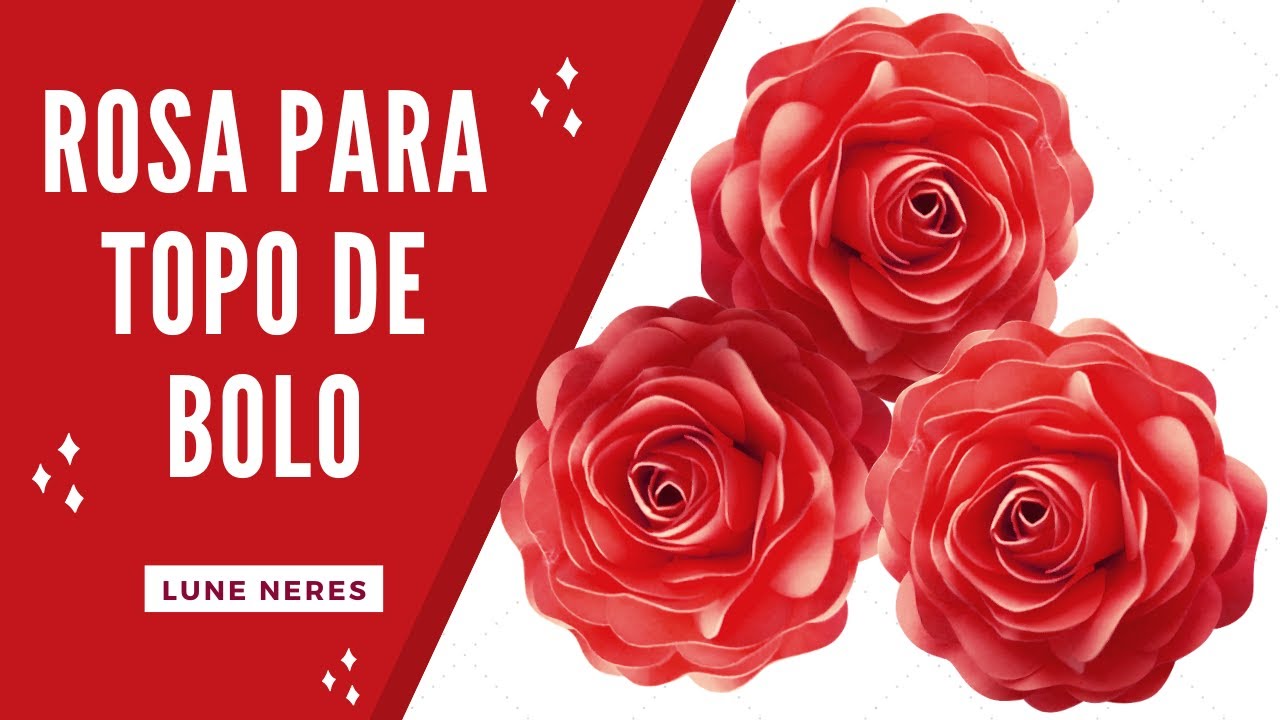 ROSA DE PAPEL PARA BOLO - COMO FAZER