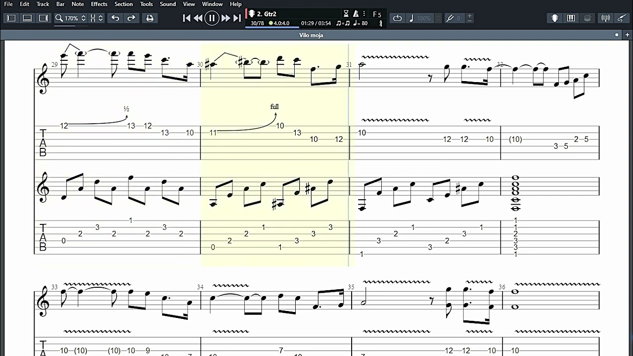 Vilo Moja - Vinko Coce (Guitar Pro Tablatura)