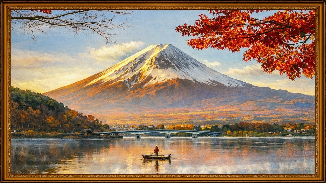 Mount Fuji in Autumn – Japan’s Most Beautiful View 🍁🇯🇵 | 4K Framed TV Art Screensaver