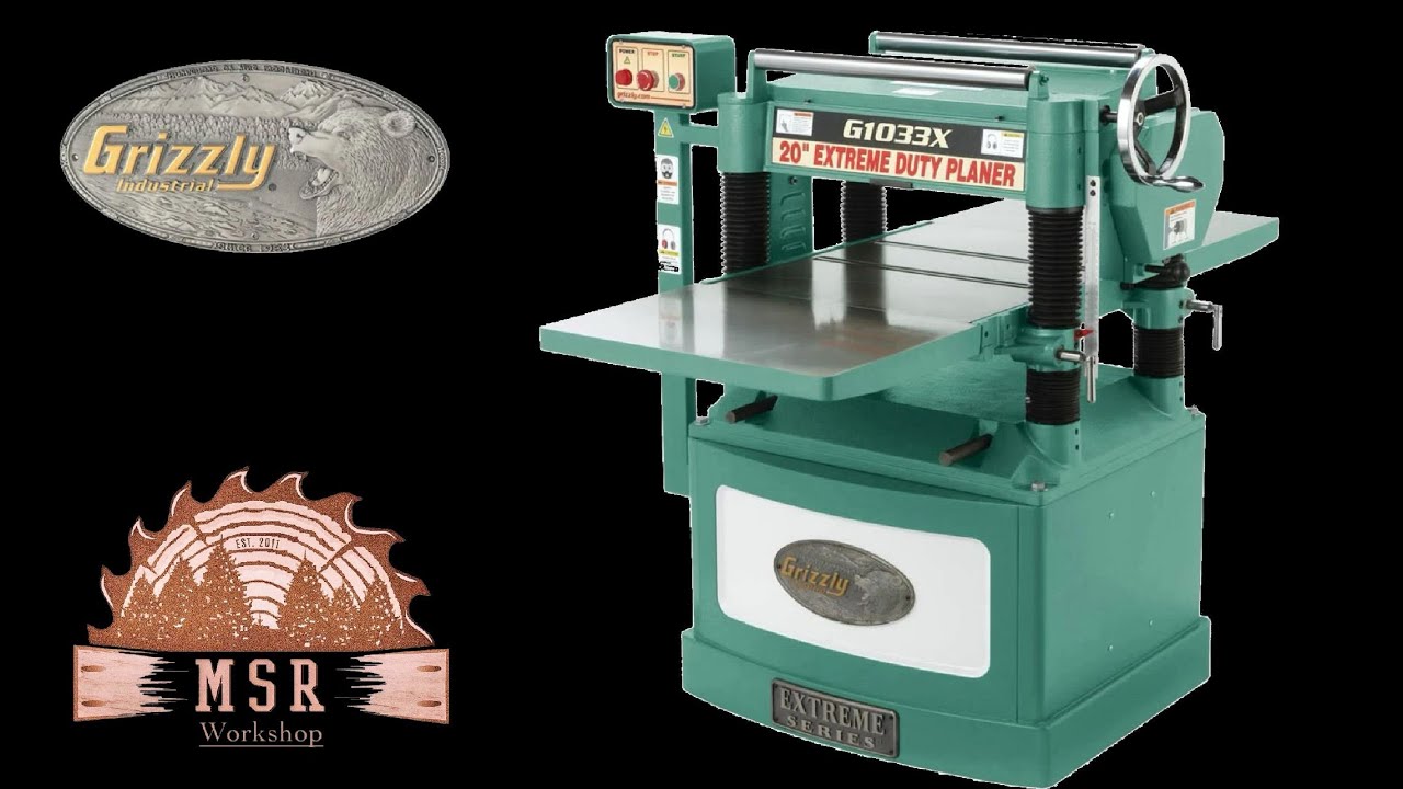 Grizzly 20 Inch G1033x Helical head Planer. Unboxing, Overview, Use, Gearbox Oil change.