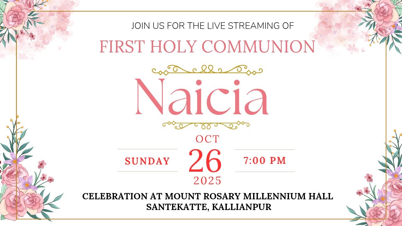 First Holy Communion of Naicia | 26.10.2025 | Mount Rosary Millennium Hall, Santekatte