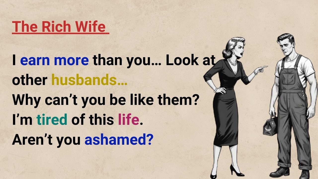 Learn English with Stories ⭐ The Rich Wife | Level3 English Listening & Speaking Practice #fyp