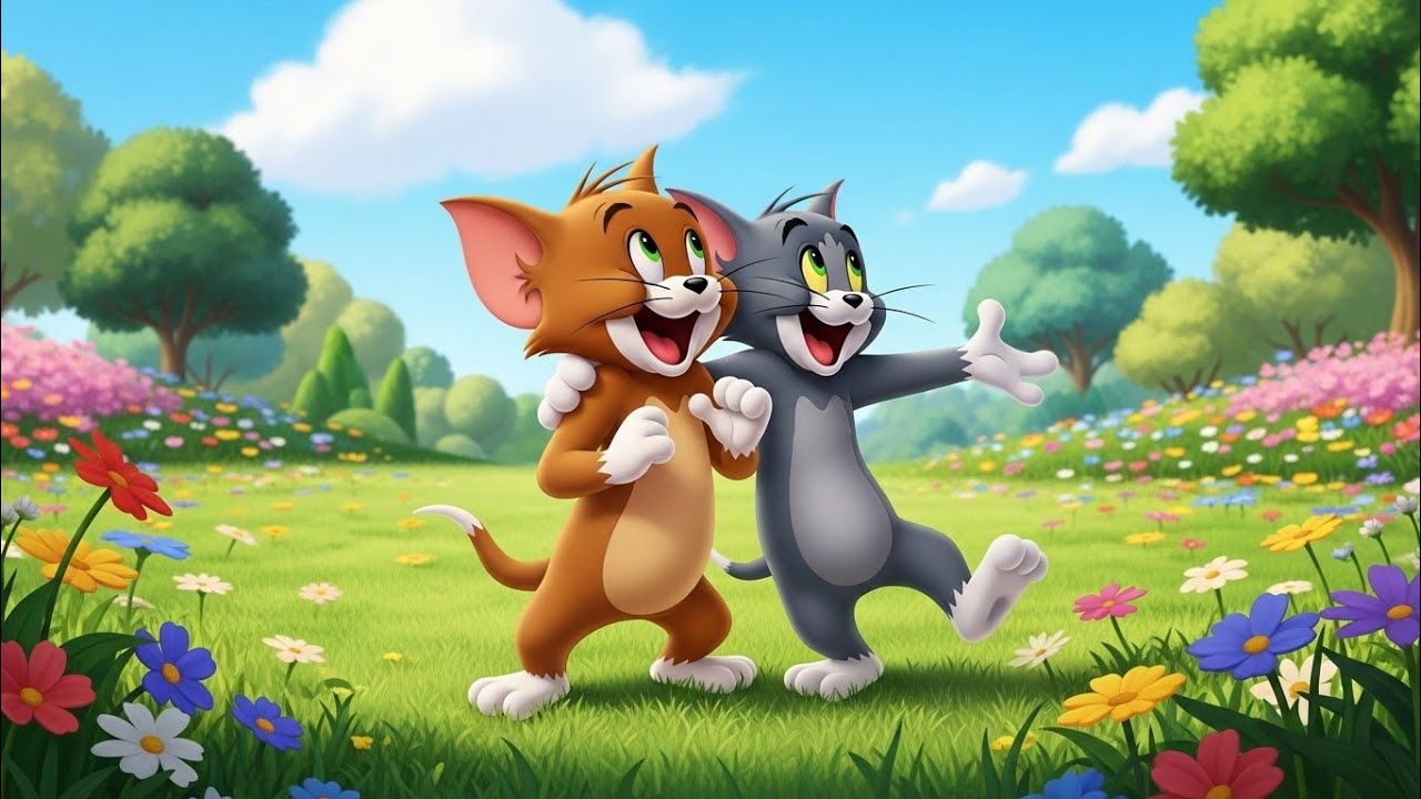 Cute Winter Friendship – Cat and Mouse Cartoon