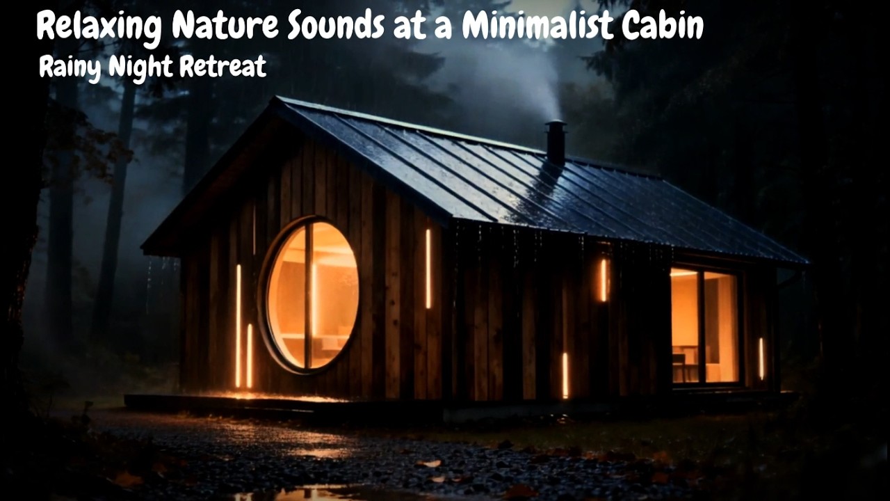 Rainy Night Fall A Sleep| Relaxing Nature Sounds at a Minimalist Cabin