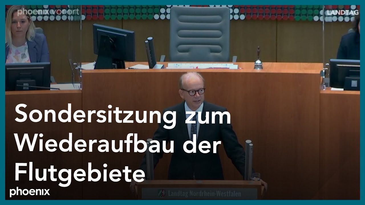 NRW-Landtag: Sondersitzung zum Wiederaufbau der Flutgebiete
