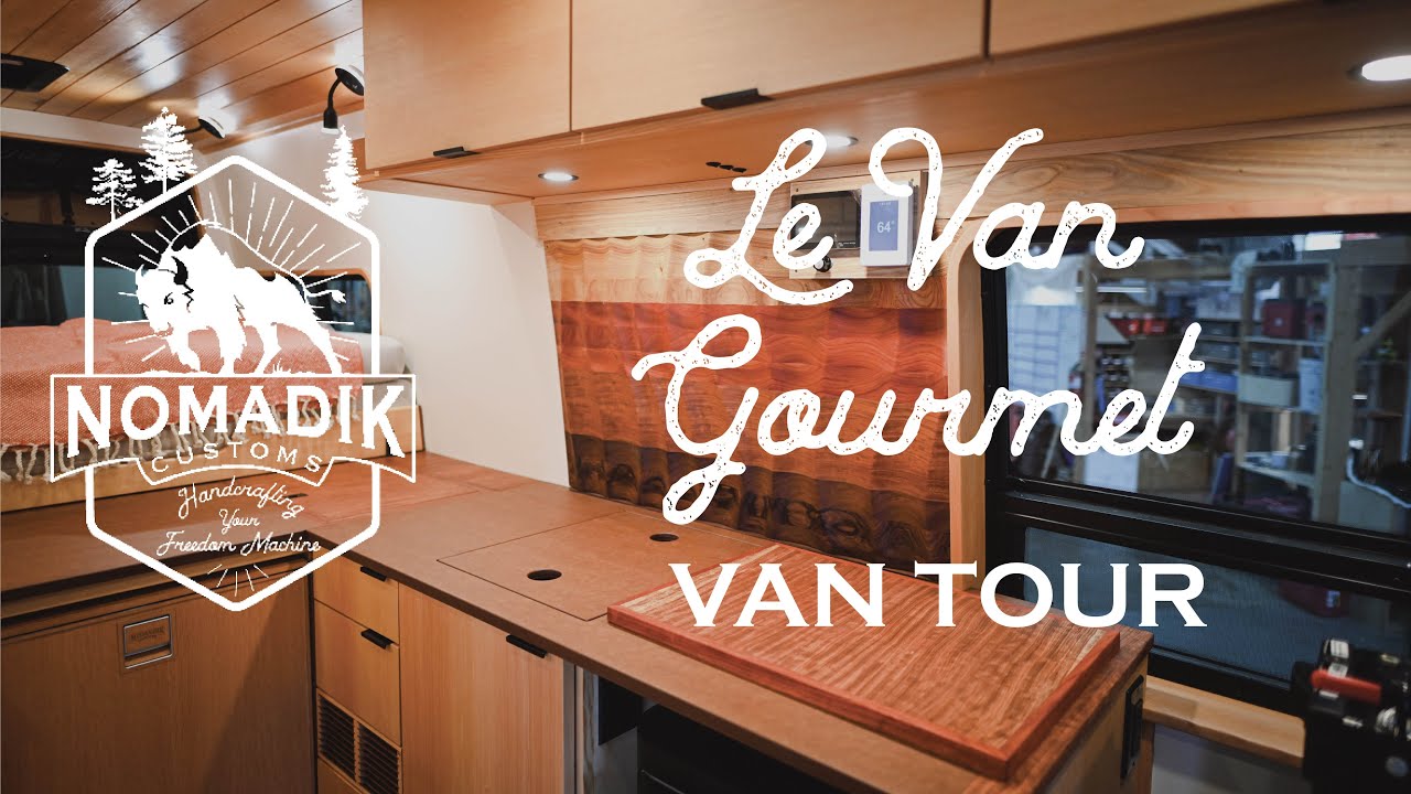 Le Van Gourmet | Custom Sprinter Van with Full Size Kitchen, Slide Out Bed, Hidden Drawers, Seats 4