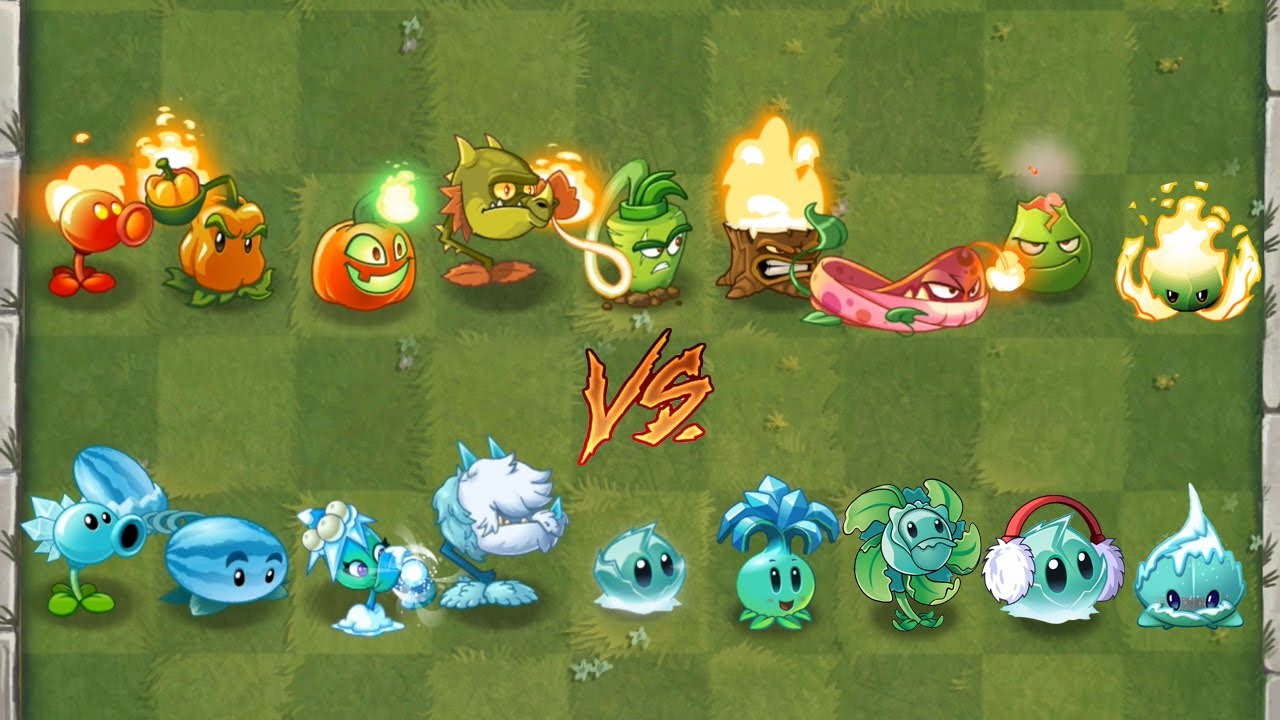 Plants Vs Zombies 2 9 Plantas Gélidas Vs 9 Plantas de Fuego