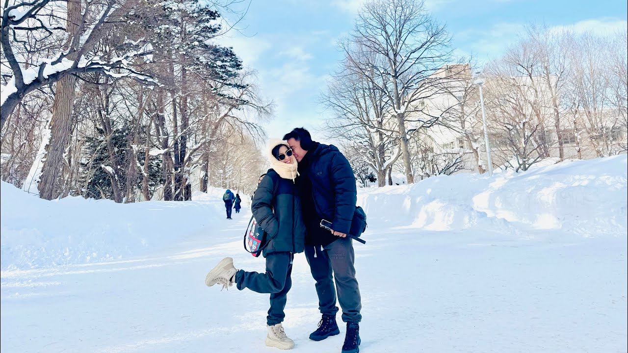 🇯🇵Snowy Morning at Hokkaido University ❄️ | Evening Walk to Odori Park ✨ Day 3 in Sapporo