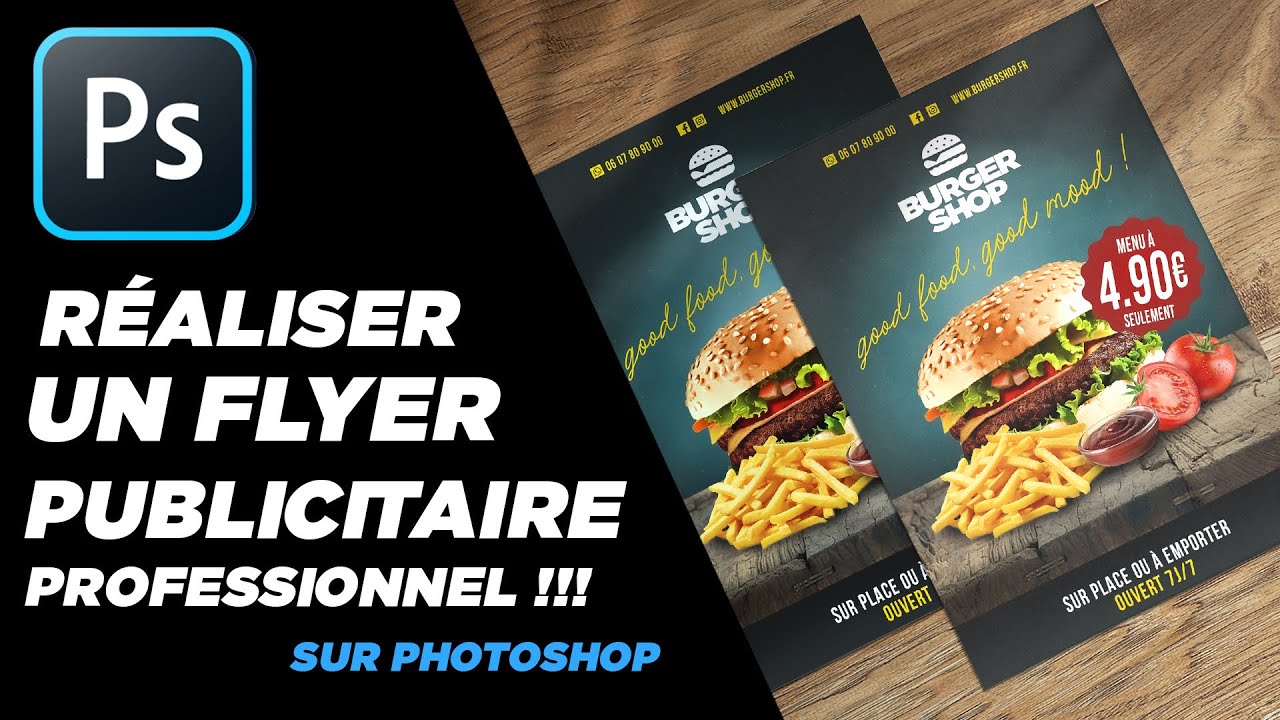 Créer un flyer publicitaire professionnel sur Photoshop #photoshop #tutoriel