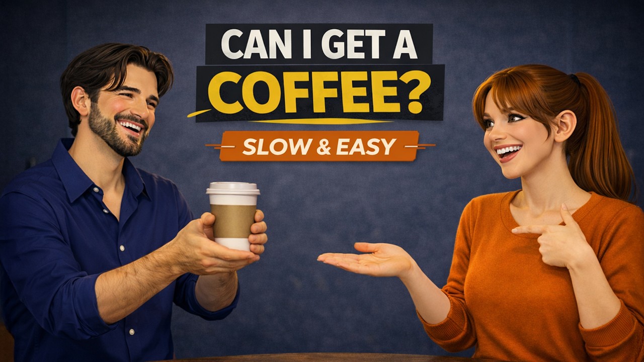 Ordering Coffee - Slow English Conversation(A1 Beginner)