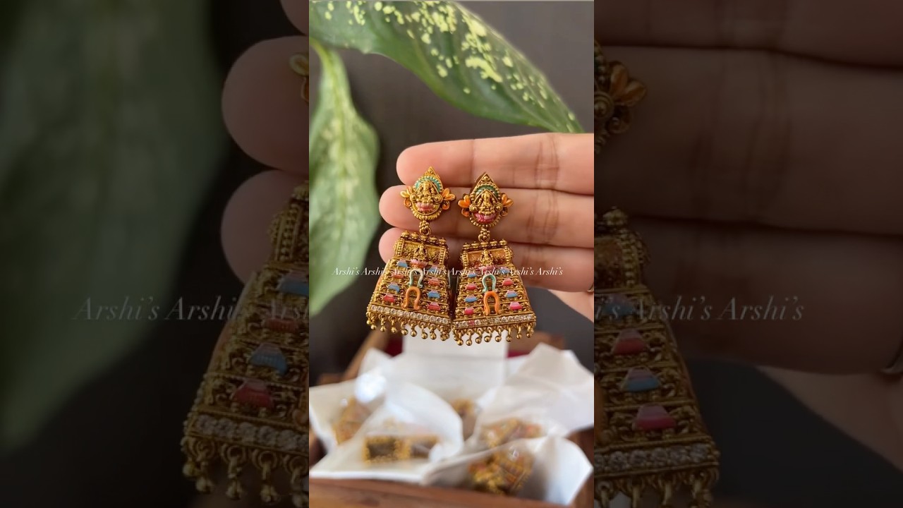 Работа с эмалью Минакари раджа гопурам jhumka WA 8754856979 #jhumka #templejhumka #jhumki #earrings