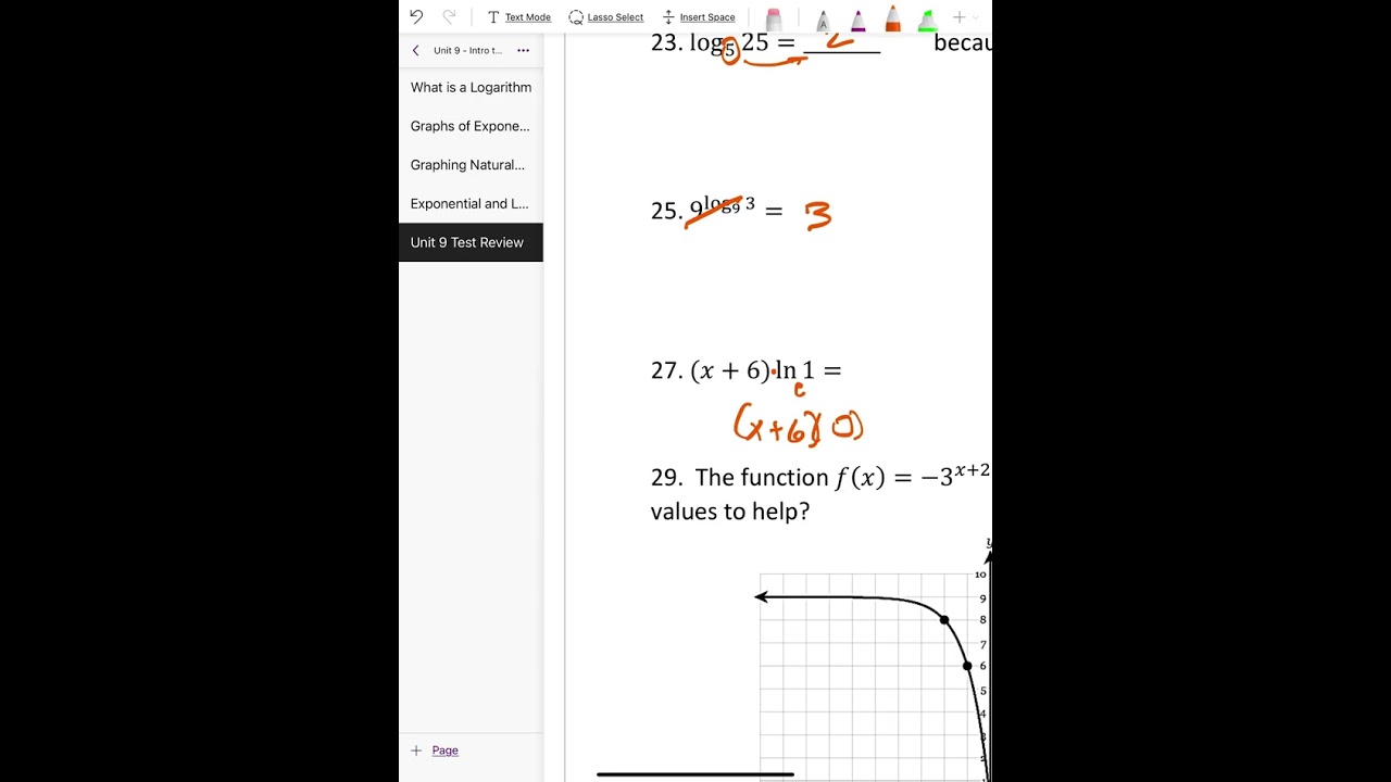 Advanced Algebra Unit 9 Test Review (Part 3)