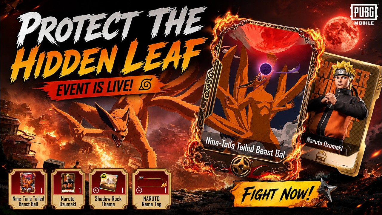 PUBGM Protect The Hidden Leaf Event Guide! Get Naruto Card & Exclusive Rewards 🔥
