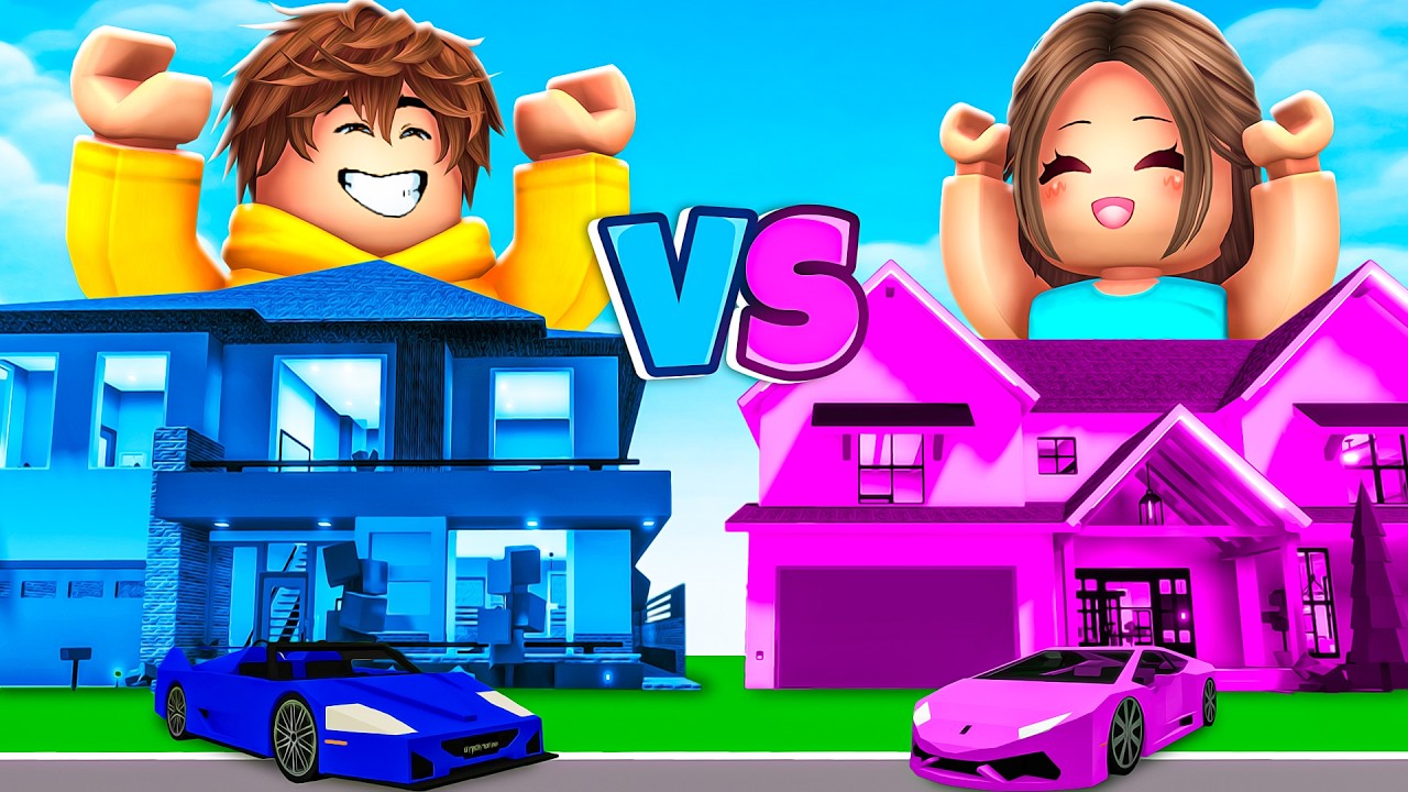 BOYS vs GIRLS Build Battle in BROOKHAVEN