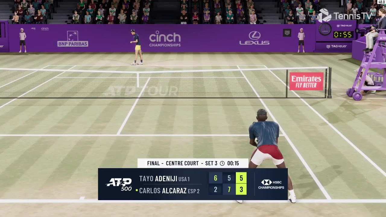 Tennis Elbow 4(PS5) Career: Queens Open 2026 Final. Tayo Adeniji vs Carlos Alcaraz