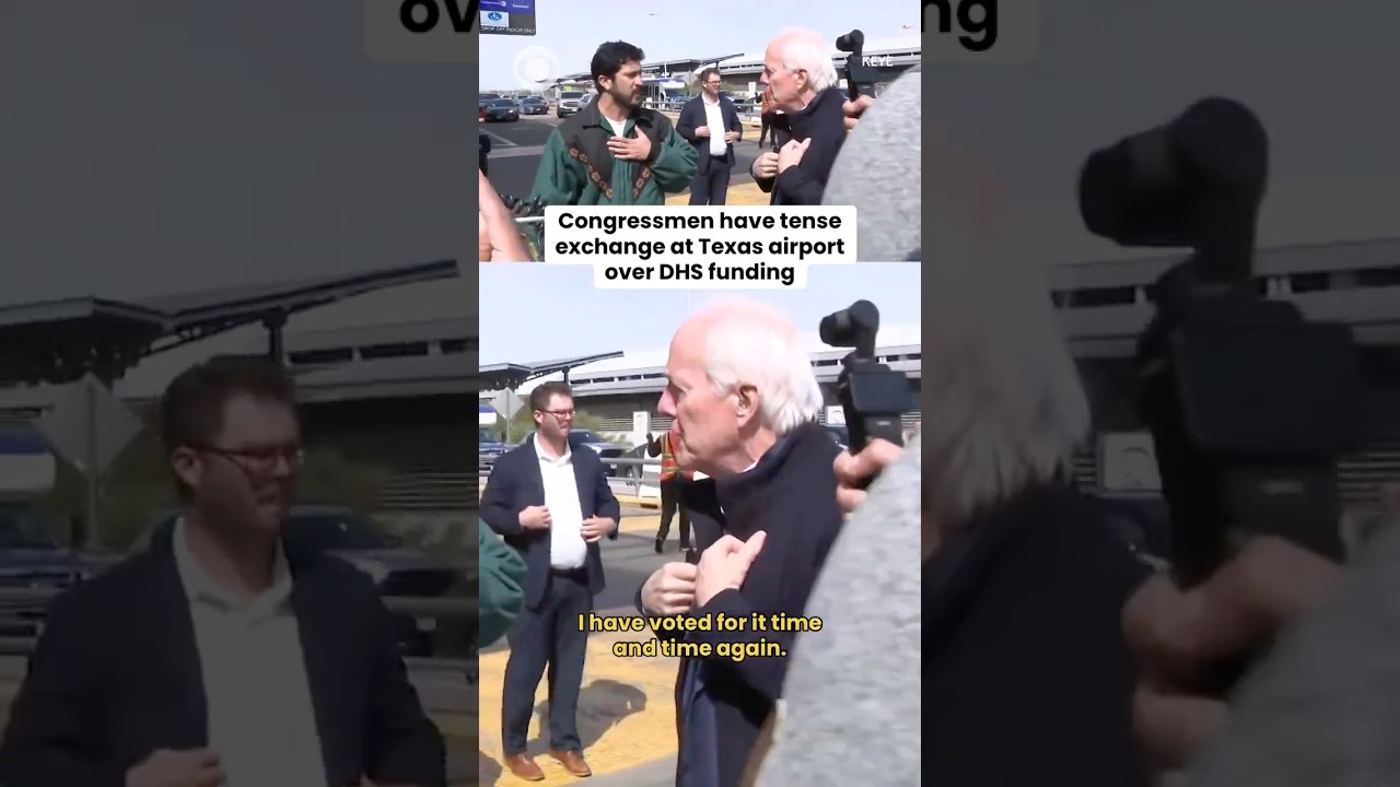 Congressmen have tense exchange at Texas airport over DHS funding #shorts