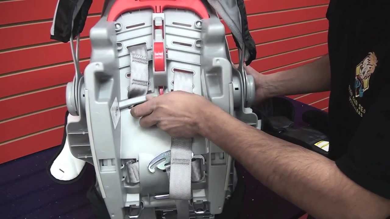 Graco SnugRide 30: регулировка ремней безопасности (высота и длина)
