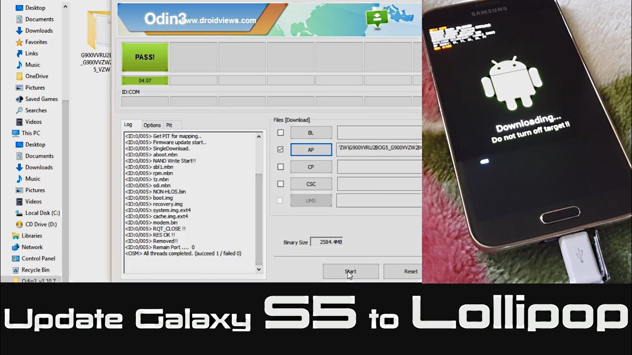 Update Samsung Galaxy S5 Kitkat To Lollipop | Android 5.0 | No Root required
