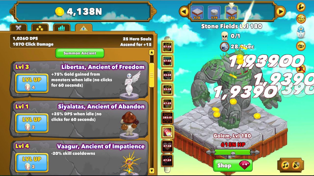 Clicker Heroes Gameplay - NEW ANCIENTS