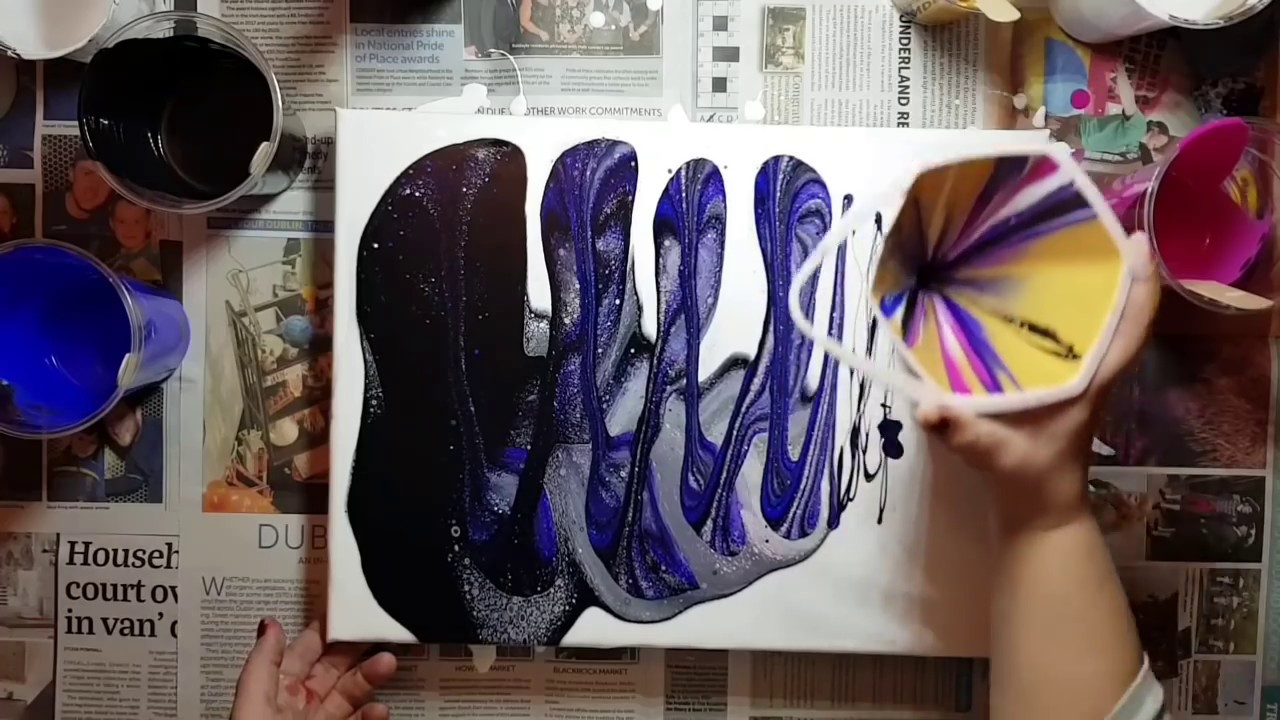 Fluid Acrylic Art l Funnel Technique l Acrylic Pouring Techniques