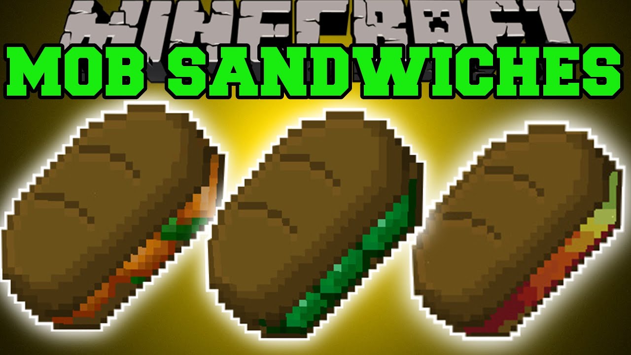 Minecraft: MOB SANDWICHES MOD (EAT MOBS FOR EPIC POWERS & TROLLING!) Mod Showcase