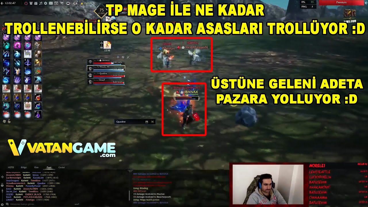 TP Mage İle Trolleyip &Uuml;st&uuml;ne Gelen Asasları D&ouml;ne D&ouml;ne Pazara Yolluyor :D | Rise Online