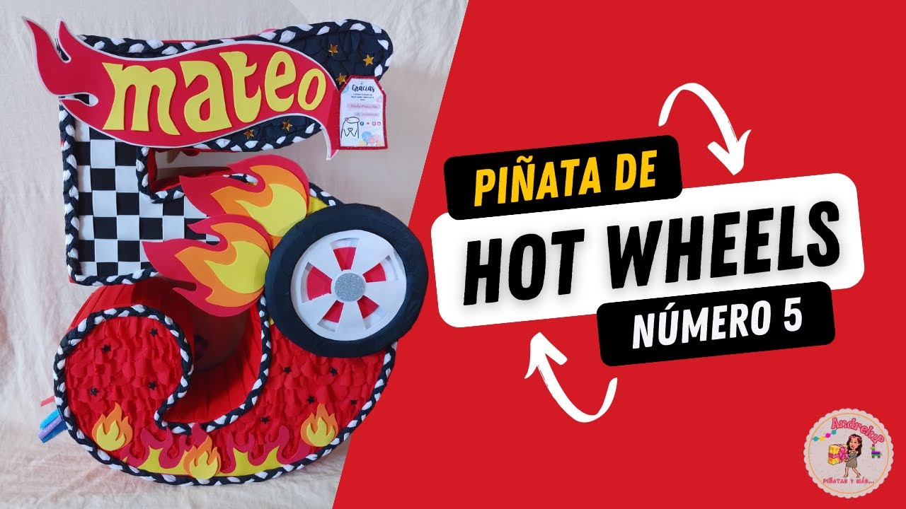 🚗❤️ Piñata NÚMERO de HOTWHEELS 🪅🎉 : ARMADO y DECORADO | AndreLuP Piñatas Y Más