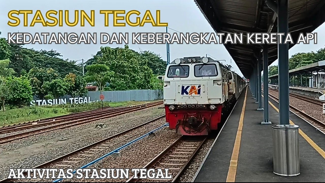 Kedatangan dan Keberangkatan Kereta Api di Stasiun Tegal | Aktivitas Stasiun Tegal