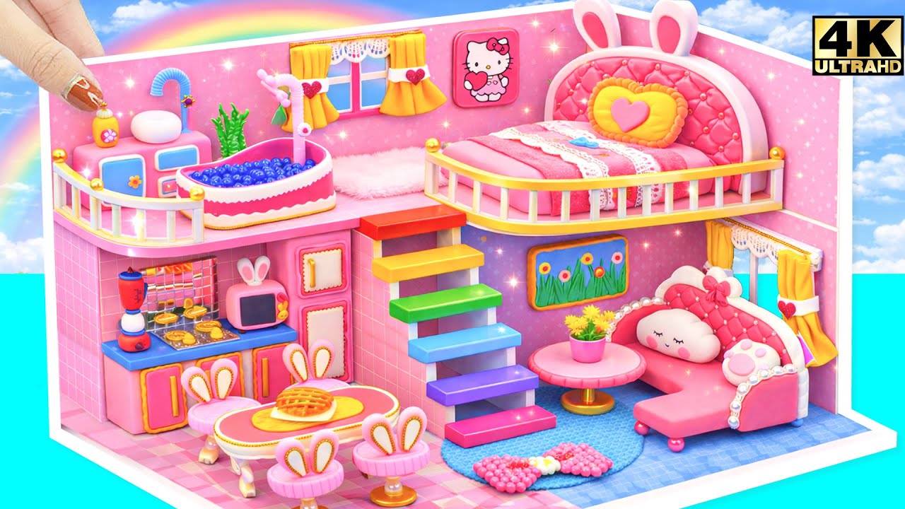 Build Super Bunny House with Rainbow Slide & Bubble Bathtub from Lego house 🌈DIY Miniature House