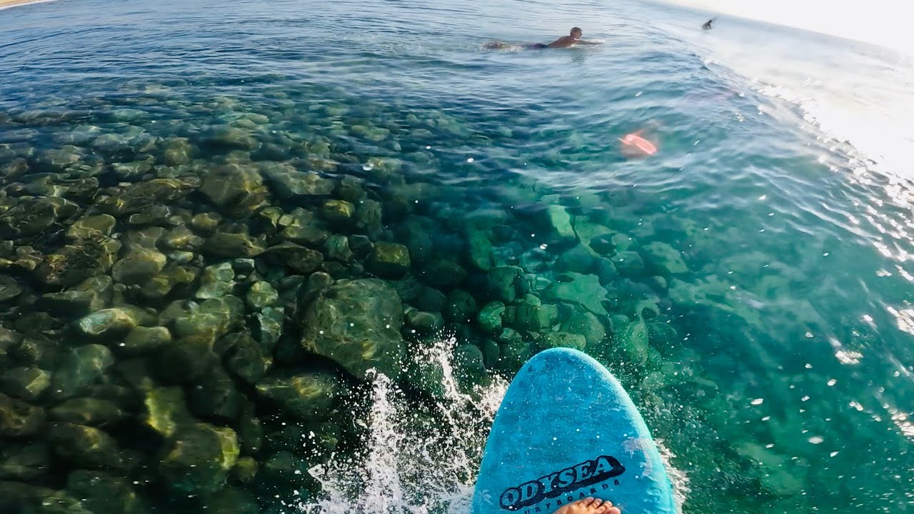 SURFING OVER A SHALLOW REEF ON THE CATCH SURF 54 SPECIAL (RAW POV)