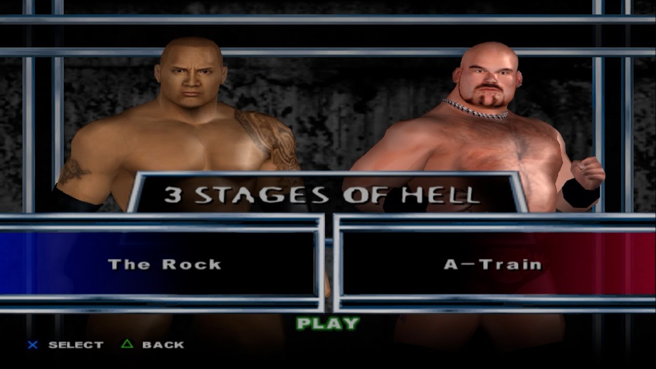 WWE SmackDown! Here Comes the Pain - The Rock VS A-Train (3 STAGES OF HELL)