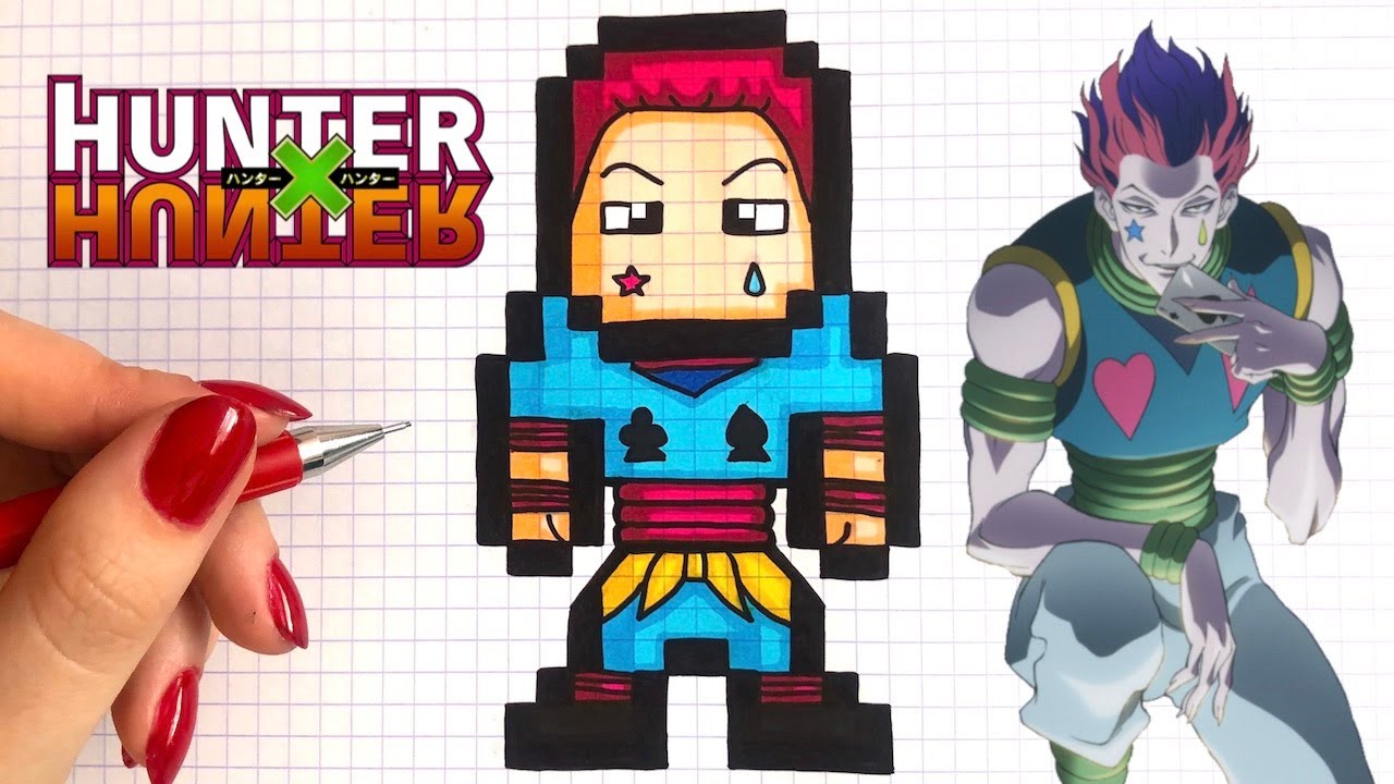 TUTO DESSIN HISOKA PIXEL ART HUNTER X HUNTER