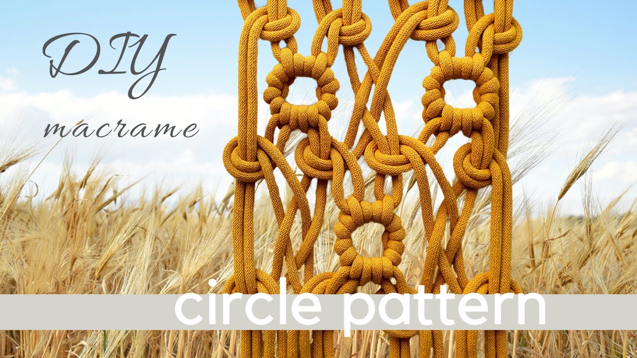 DIY macrame wall hanging tutorial: loop and circle pattern, modern macrame, wall decorating ideas