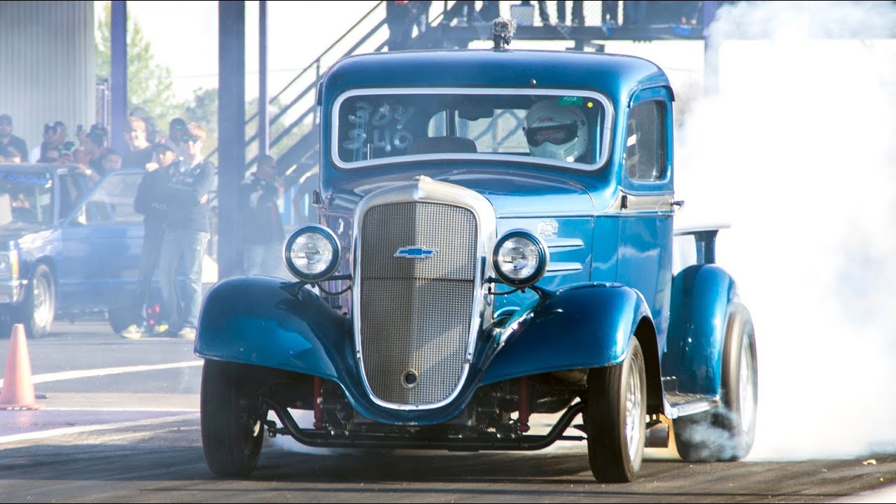 1936 Chevy Pickup running 8's!!! GIANT TURBO