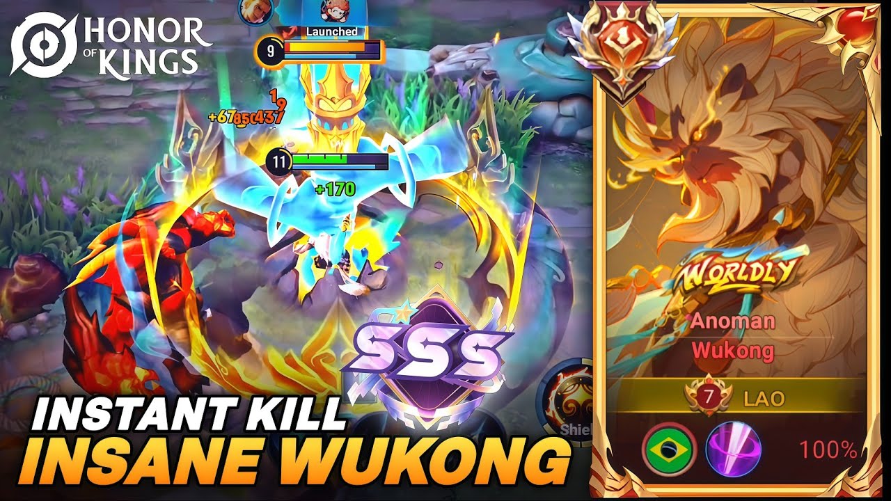 INSANE WUKONG BUILD! EVERY COMBO IS A KILL - HONOR OF KINGS