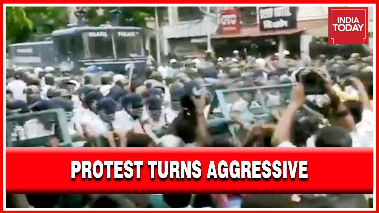 BJP's Big March: BJP Protest Turns Aggressive As They Encounter Water Cannons And Barricades