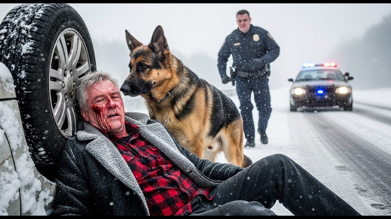 Police Find Overturned Vehicle — Injured Dog’s Loyalty to Veteran Is Heartbreaking