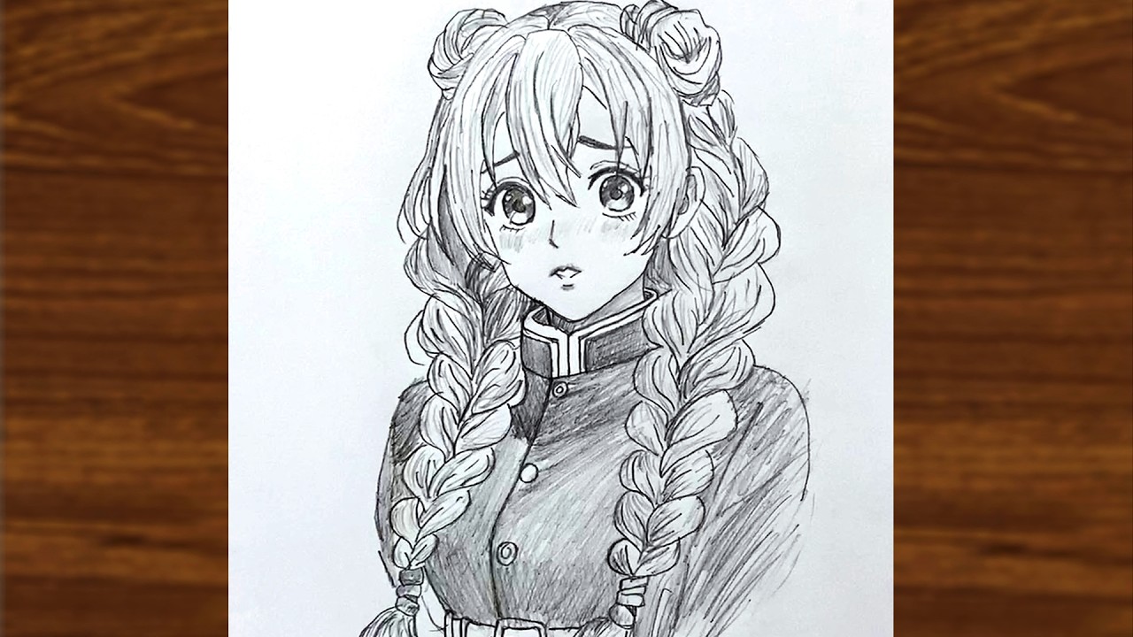 Mitsuri Kanroji Pencil Sketch Drawing | Demon Slayer Anime Character | Pencil Art